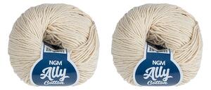 BELLATEX SET 2ks - Příze ALLY cotton Šampaň 50g / 140 m