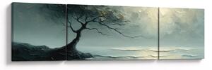 Obraz - Olejomalba stromu s oceánem (170x50 cm)