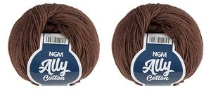 BELLATEX SET 2ks - Příze ALLY cotton Hnědá 50g / 140 m
