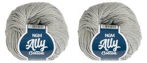 BELLATEX SET 2ks - Příze ALLY cotton Šedá 50g / 140 m