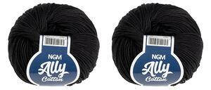 BELLATEX SET 2ks - Příze ALLY cotton Černá 50g / 140 m