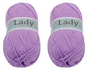 BELLATEX SET 2ks - Příze LADY DE LUXE Fialová 100g / 238 m