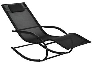 Ergonomická houpací křeslo Outsunny s opěrkou hlavy, pozinkované kovové opěrky, textilene, rozměry 63Š x 160H x 88V cm | Aosom