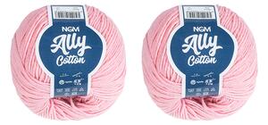 BELLATEX SET 2ks - Příze ALLY cotton Světle růžová 50g / 140 m