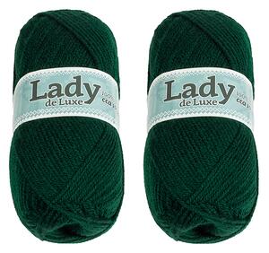 BELLATEX SET 2ks - Příze LADY DE LUXE Tmavě zelená 100g / 238 m