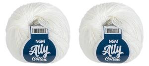 BELLATEX SET 2ks - Příze ALLY cotton Bílá 50g / 140 m