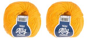 BELLATEX SET 2ks - Příze ALLY cotton Žlutá 50g / 140 m
