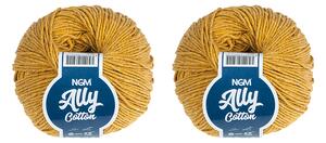 BELLATEX SET 2ks - Příze ALLY cotton Hořčicová 50g / 140 m