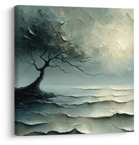 Obraz - Olejomalba stromu s oceánem (30x30 cm)