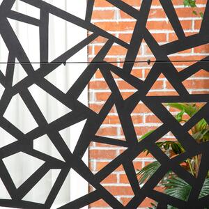 Dekorativní panel s geometrickým vzorem Outsunny pro zahradní balkon a venkovní ochranu proti větru v perforované oceli 122 x 45 x 198 cm | Aosom