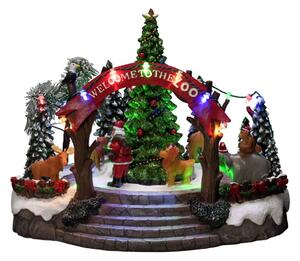 Stolní dekorace vánoční zoo, barevné LED a hudba