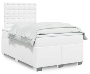 Box spring postel s matrací bílá 120x190 cm umělá kůže 3290713
