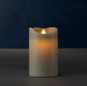 Vosková LED svíčka Sara, 12,5 cm, šedá