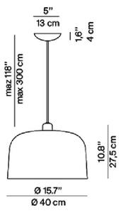 Závěsná lampa Luceplan Zile matná bílá, Ø 40 cm