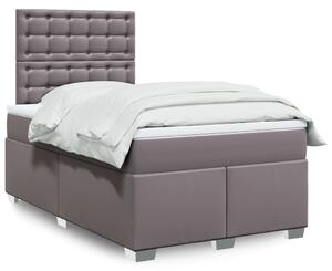 Box spring postel s matrací šedá 120x200 cm umělá kůže 3290718