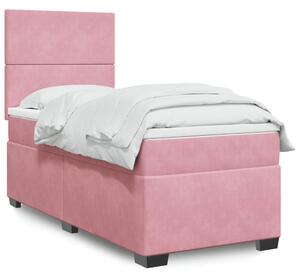 Box spring postel s matrací růžová 80 x 200 cm samet 3290761