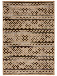 Flair Rugs koberce Kusový koberec Printed Jute Luis Natural/Black - 120x170 cm