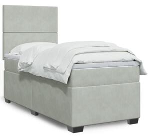 Box spring postel s matrací světle šedá 80 x 200 cm samet 3290756