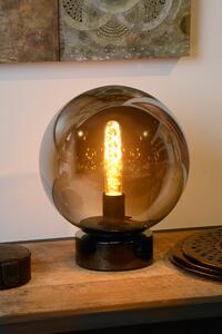 LUCIDE Stolní lampa JORIT Smoke Grey, průměr 25cm