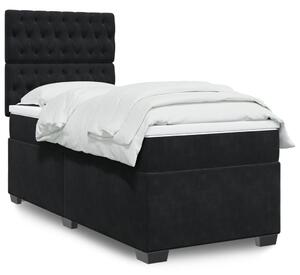 Box spring postel s matrací černá 80 x 200 cm samet 3290770