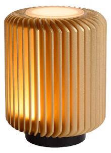 LUCIDE Stolní LED lampa TURBIN Satin Brass, průměr 10,6cm