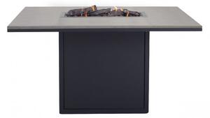 Stůl s plynovým ohništěm COSI- typ Cosiloft 120 vysoký jídelní stůl černý rám / deska šedá