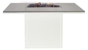 Stůl s plynovým ohništěm COSI- typ Cosiloft 120 vysoký jídelní stůl bílý rám / deska šedá