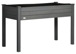 Vyvýšený zahradní záhon Outsunny rozměry 123L x 57W x 76H cm, obsahuje zavlažovací vložky + drenážní textilem, solidní jedlové dřevo | Aosom
