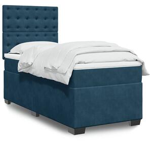 Box spring postel s matrací modrá 80 x 200 cm samet 3290778