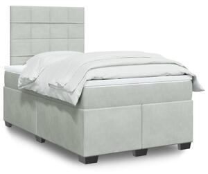 Box spring postel s matrací světle šedá 120x190 cm samet 3290858