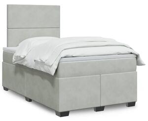 Box spring postel s matrací světle šedá 120 x 200 cm samet 3290876