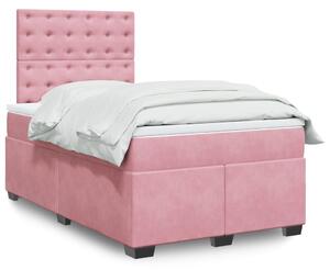 Box spring postel s matrací růžová 120 x 200 cm samet 3290899