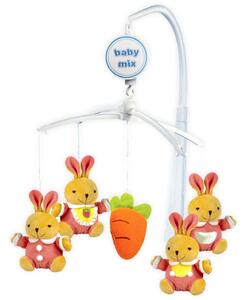 BABY MIX Kolotoč nad postýlku Baby Mix Zajíčci Polyester/Plast 12 cm