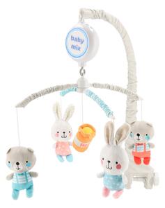BABY MIX Kolotoč nad postýlku Baby Mix Medvídci a králíci Polyester/Plast 12 cm