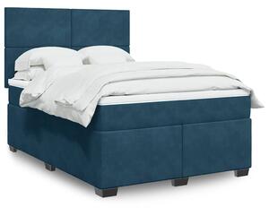 Box spring postel s matrací modrá 140 x 190 cm samet 3290904