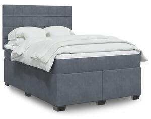 Box spring postel s matrací tmavě šedý 140 x 190 cm samet 3290907