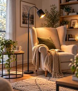 Trio Leuchten R46331079 TOMMY - Moderní stojací čtecí lampa s husím krkem 1 x E14, 130cm výška (Stojací lampa vhodná ke čtení)