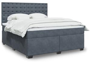 Box spring postel s matrací tmavě šedá 180x200 cm samet 3290991