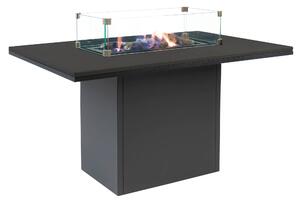 Stůl s plynovým ohništěm cosiloft 120 vysoký jídelní stůl černý rám / černá deska