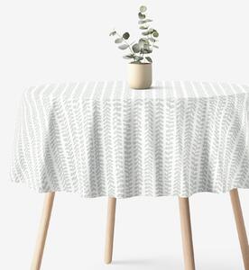 Goldea kulatý ubrus 100% bavlněné plátno - skandinávské lístky Ø 110 cm