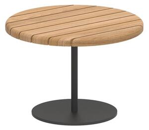 Royal Botania Odkládací stolek Butler, Royal Botania, kulatý 40x28 cm, rám nerez sand, deska teak
