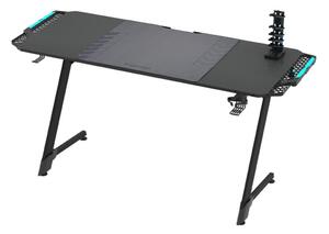 Milagro Herní stůl SNAKE s LED RGB podsvícením 156x60 cm černá MI1968