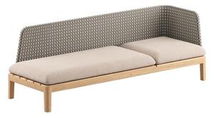 Royal Botania Modulový díl 3-místný polohovací levostranný L3 Calypso Lounge, Royal Botania, 226x82x69 cm, rám teak, výplet umělý ratan kriskrosss, bez sedáku