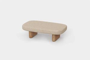 Vondom Nízký stolek Milos, Vondom, obdélníkový 80x45x24 cm, rám dřevo iroko, deska beton