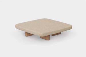Vondom Nízký stolek Milos, Vondom, čtvercový 100x100x25 cm, rám dřevo iroko, deska beton