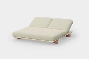Vondom Denní postel/double lehátko Milos, Vondom, 200x180x36 cm, dřevo iroko, venkovní látka Group 2 barva dle vzorníku