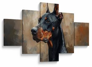 Obraz - Portrét Dobrmana (125x70 cm)