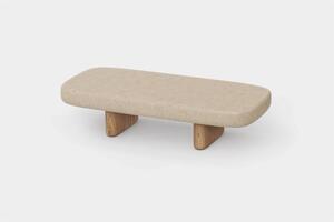 Vondom Nízký stolek Milos, Vondom, obdélníkový 100x45x24 cm, rám dřevo iroko, deska beton