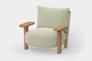 Vondom Nízké křeslo Milos, Vondom, 91,5x76x75,5 cm, dřevo iroko, venkovní látka Group 2 barva dle vzorníku