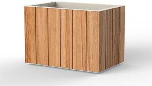 Vondom Květináč Vineyard, Vondom, obdélníkový 80x53x58 cm, lakovaný hliník, teak natural, barevné provedení dle vzorníku